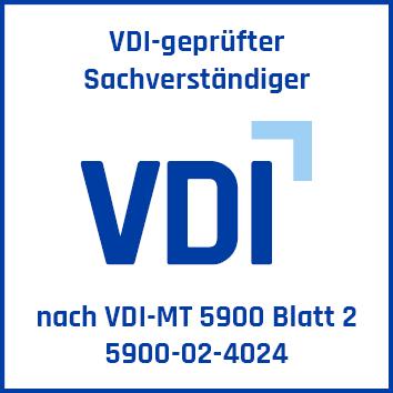 Siegel: Roberto Galifi ist VDI-geprüfter Sachverständiger nach VDI-MT 5900 Blatt 2